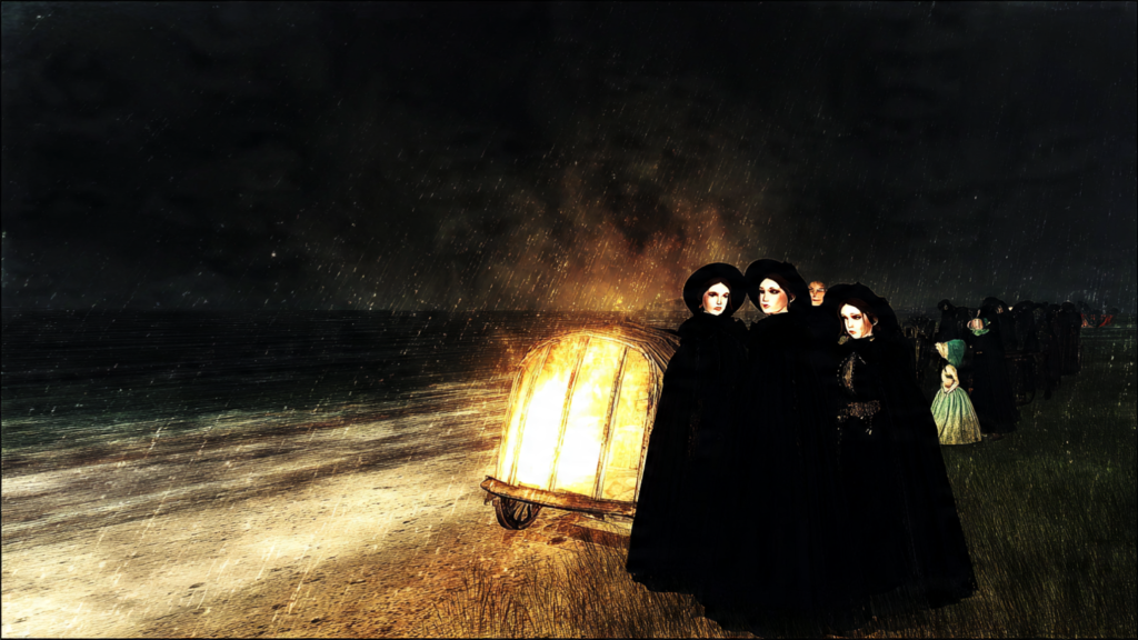 oscura escena de la noche de ánimas