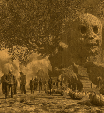 tenebrosa escena de un Halloween sobrenatural