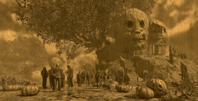 tenebrosa escena de un Halloween sobrenatural